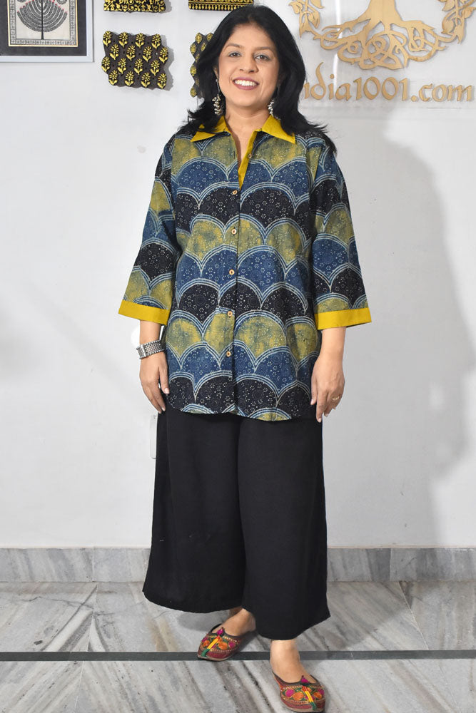 Beautiful Ajrakh Cotton Shirt size - 38 - 46