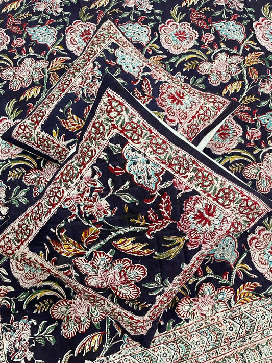 Hand Block Printed Cotton Cushion Cover (16 by 16 - Set of 5 cushion covers )