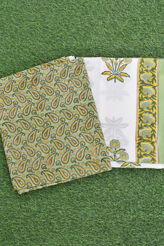5 mtr Fabric (2.5 + 2.5) - Hand Block Printed Running Soft Cotton Fabric