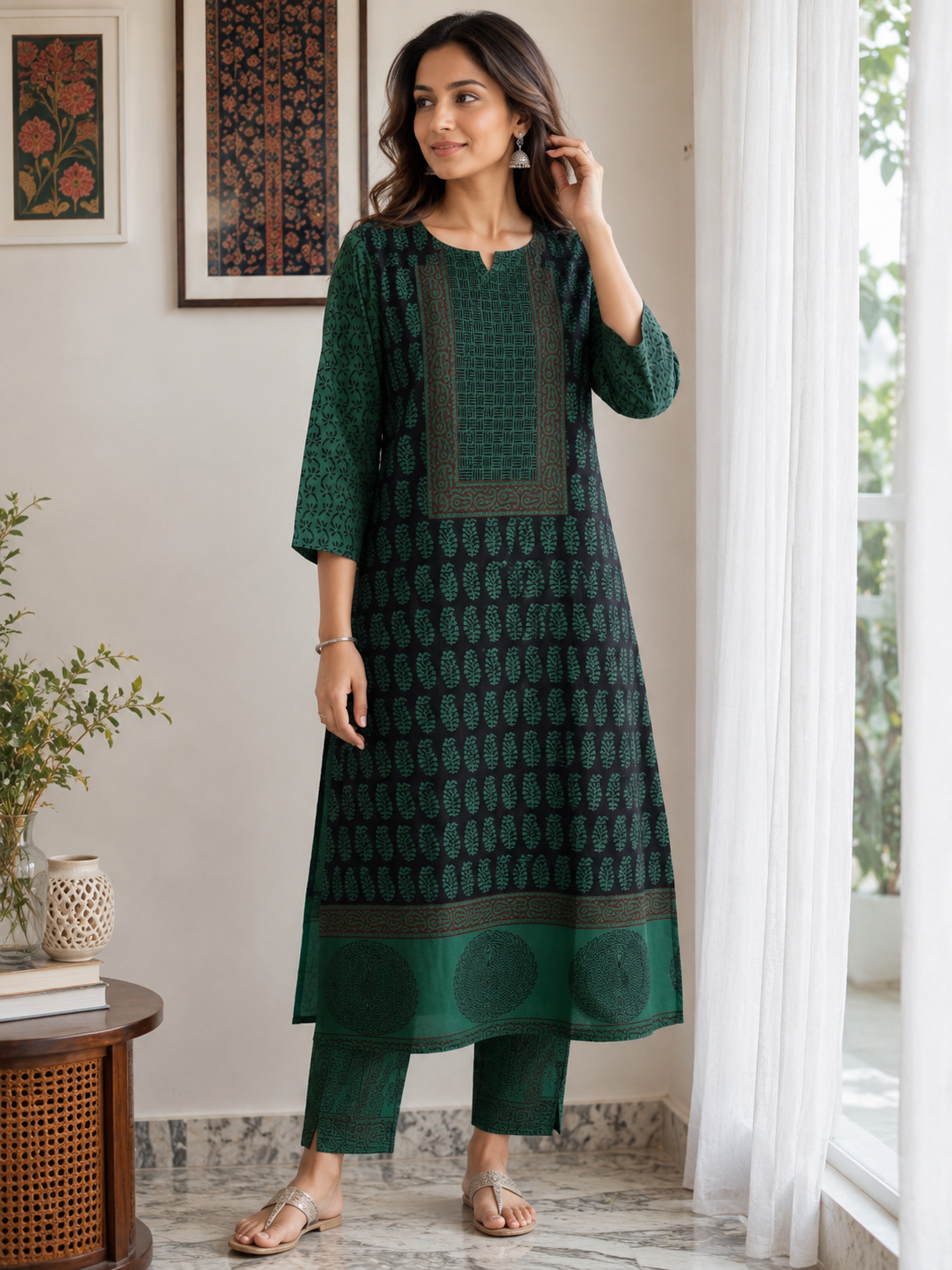 Beautiful Hand Block Printed Bagh cotton Short Kurta