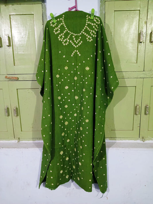 Handwoven Kala Cotton Kurta Fabric With Hand Bandhej Work