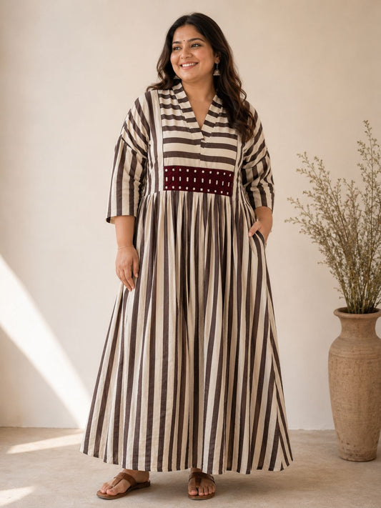 Designer Hand Block Printed cotton Kurta With Mirror Work - Size 38 to 44 ( all sizes)