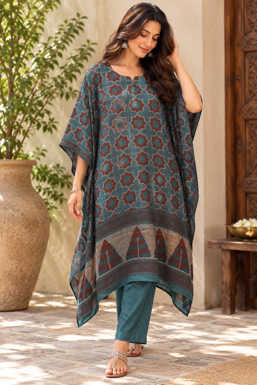 Beautiful bagh Modal Silk Kaftan kurta