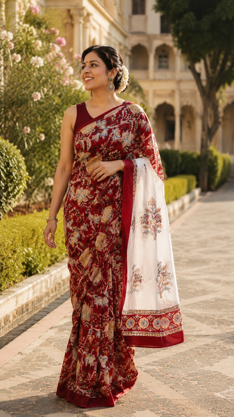 Elegant Hand Block Printed Georgette saree