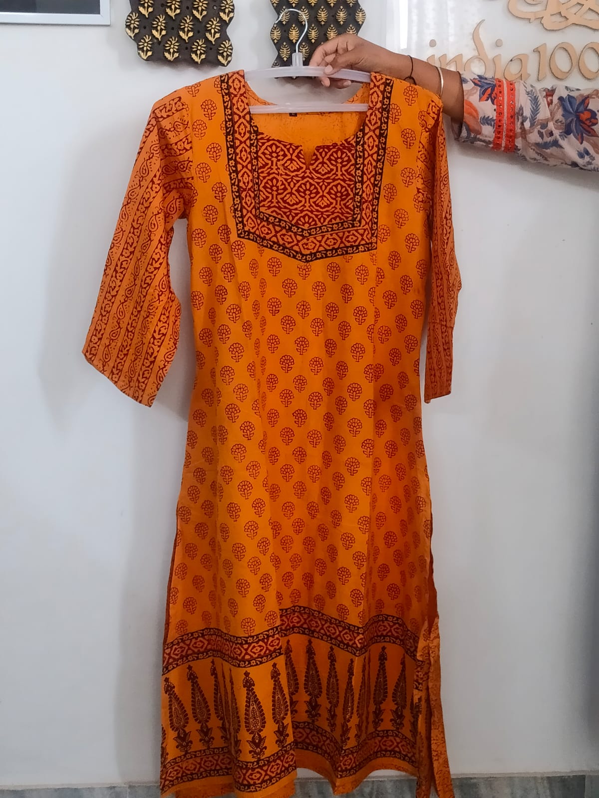 Beautiful Hand Block Printed Bagh cotton Short Kurta