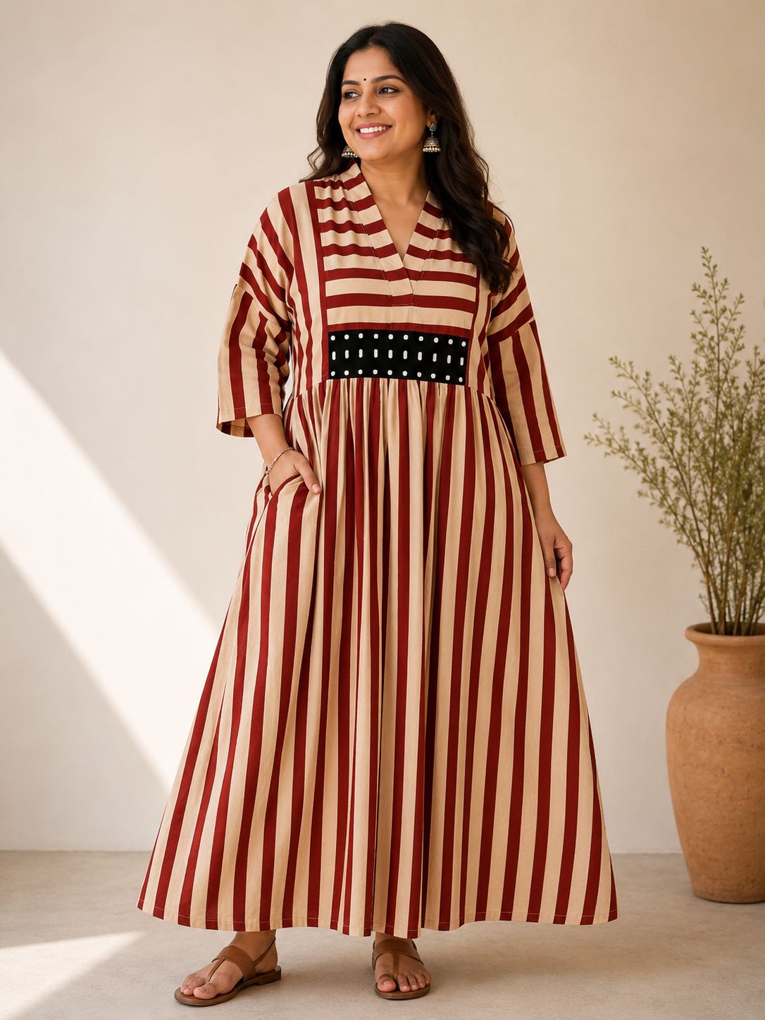 Designer Hand Block Printed cotton Kurta With Mirror Work - Size 38 to 44 ( all sizes)