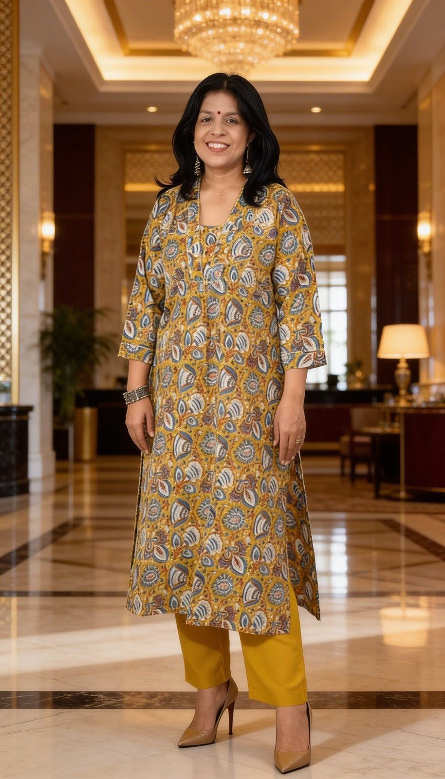 Elegant Hand Block Printed Cotton Kurta  - Sizes 40 - 46