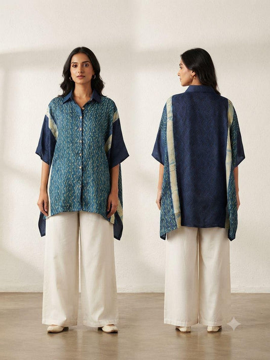 Beautiful Ajrakh Modal Silk Kaftan - 38 - 44