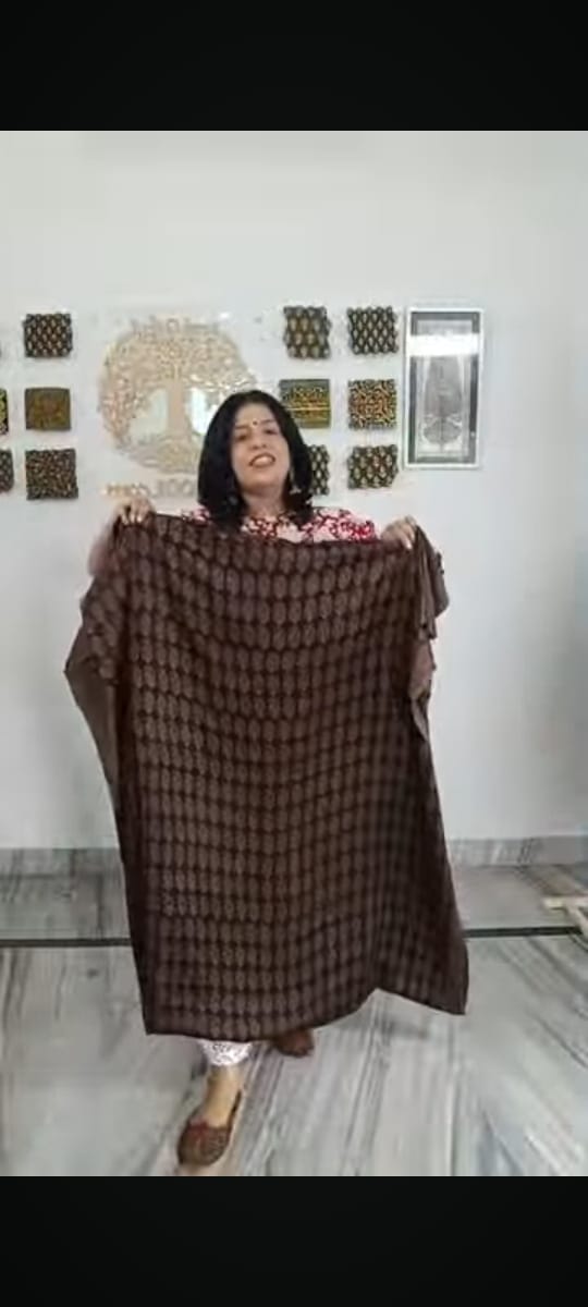 Bagh Hand Block Printed unstitched 3 pc Modal silk suit fabric from MP