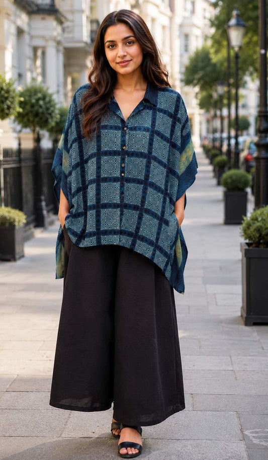 Beautiful Ajrakh Modal Silk Kaftan - 38 - 44