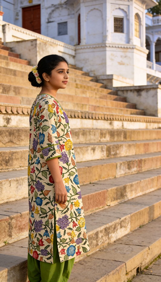 Designer Hand Printed Kalamkari cotton Kurta