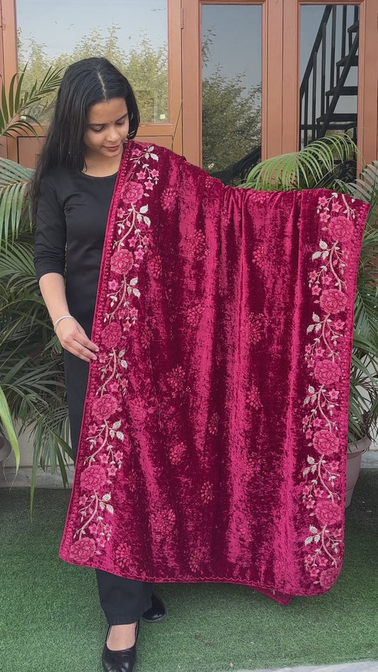 Premium Velvet Dupatta with embroidery and sequin work