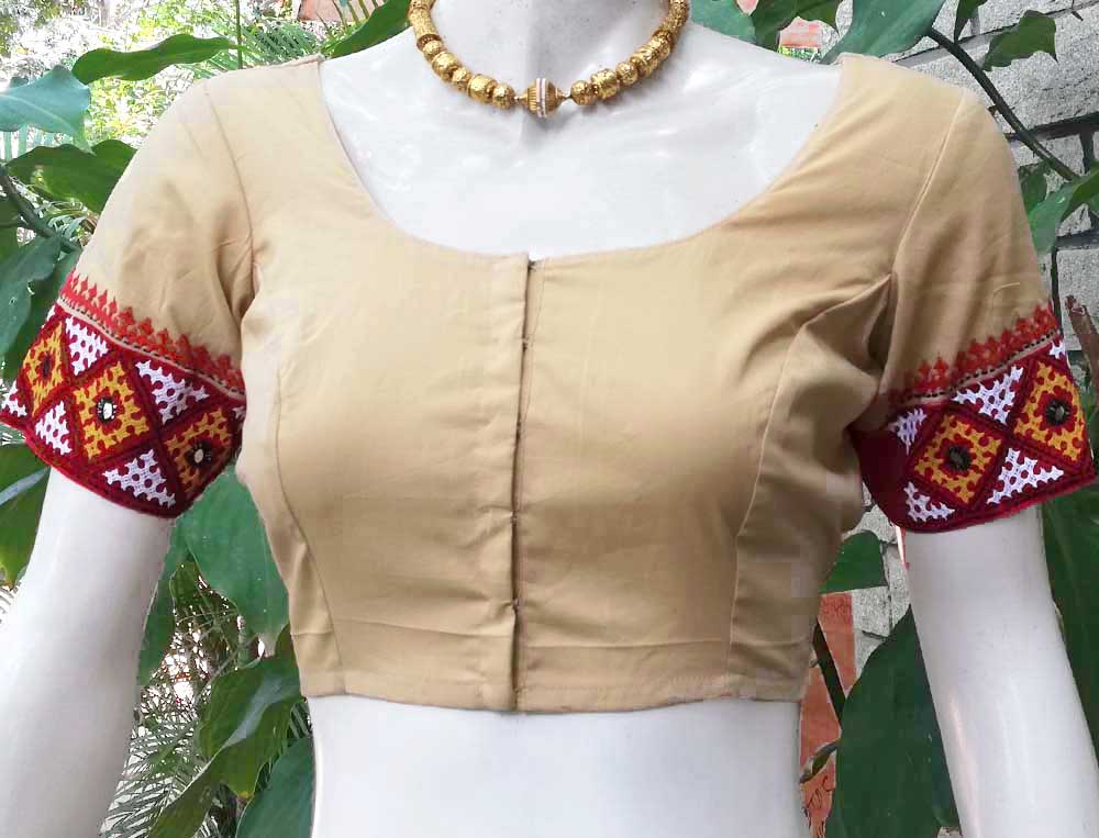 Cotton Blouse with Hand embroidery & Mirror work - size 38