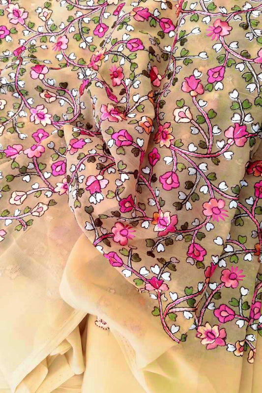 Georgette Kurta Fabric with embroidery