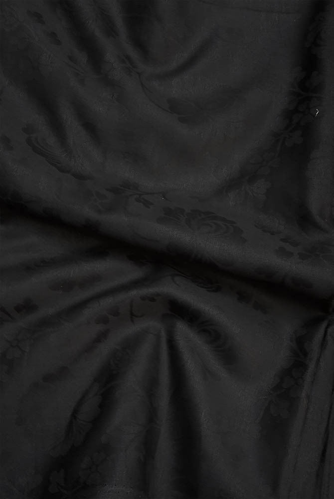 Fine Woven Black Silk Cotton fabric