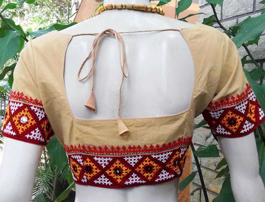 Cotton Blouse with Hand embroidery & Mirror work - size 38