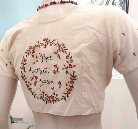 Cotton Blouse with Hand Embroidery