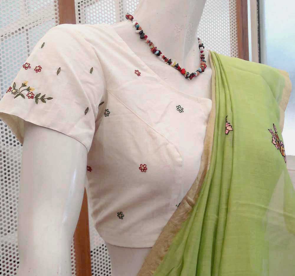 Cotton Blouse with Hand Embroidery