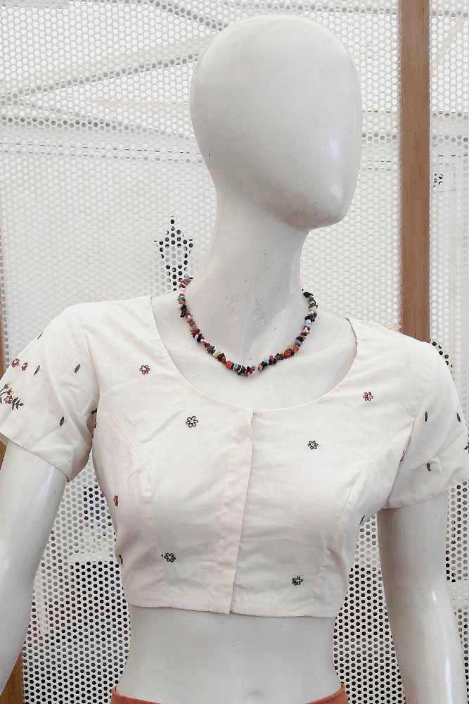 Cotton Blouse with Hand Embroidery