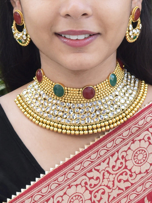 Designer Pearl & Polki Necklace Set