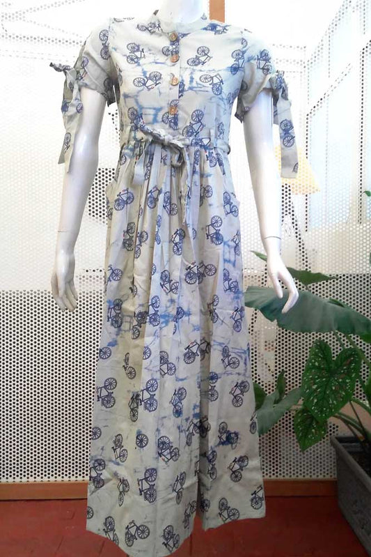 Elegant Khadi Cotton  Long Dress