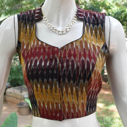 Sleeveless Ikkat cotton Blouse - Size 36 &38