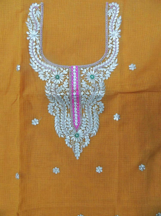 Kota Cotton Kurta with Hand done Gota Patti Work