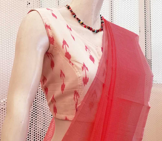 Sleeveless Ikkat Cotton Blouse
