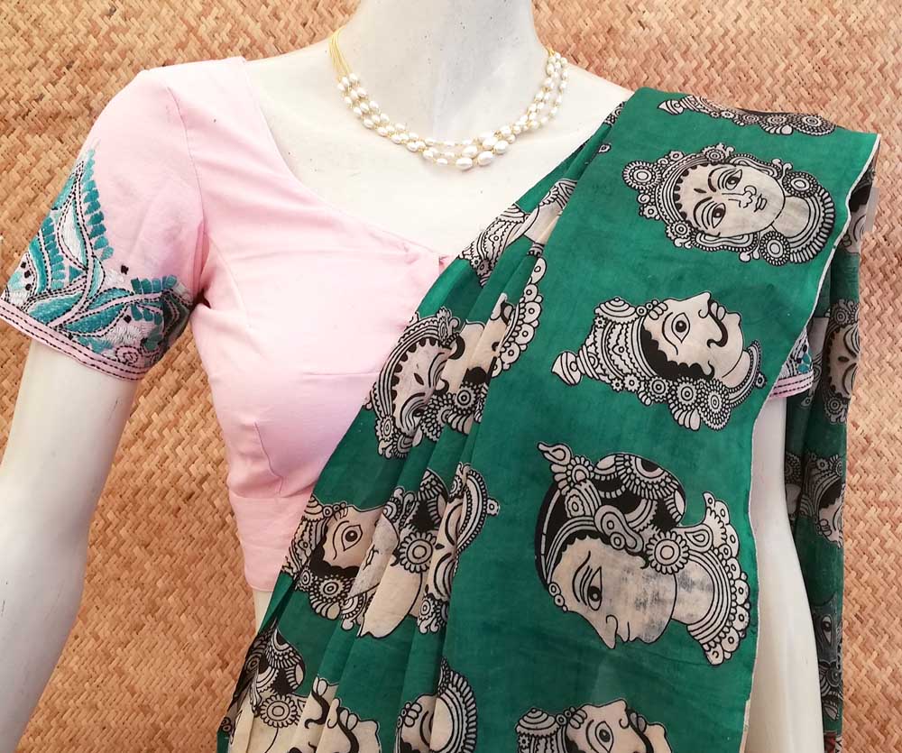 Hand Embroidered Kantha  Blouse,  Size -  36