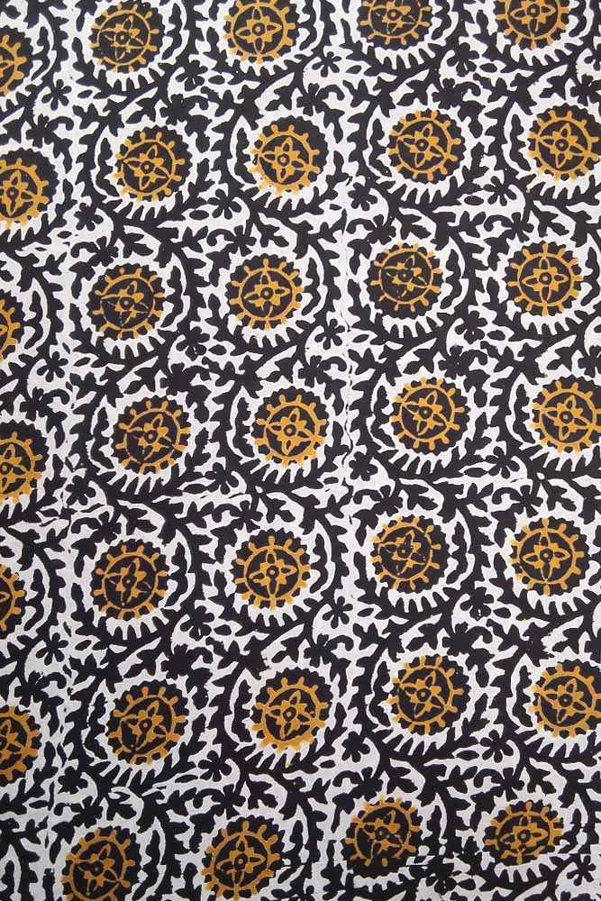 Block Printed Running Cotton Fabric