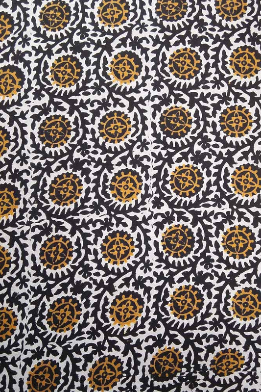 Block Printed Running Cotton Fabric