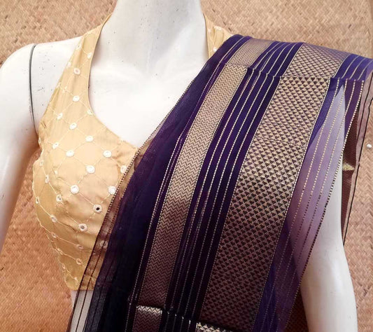 Art Silk Blouse with Mirror Work