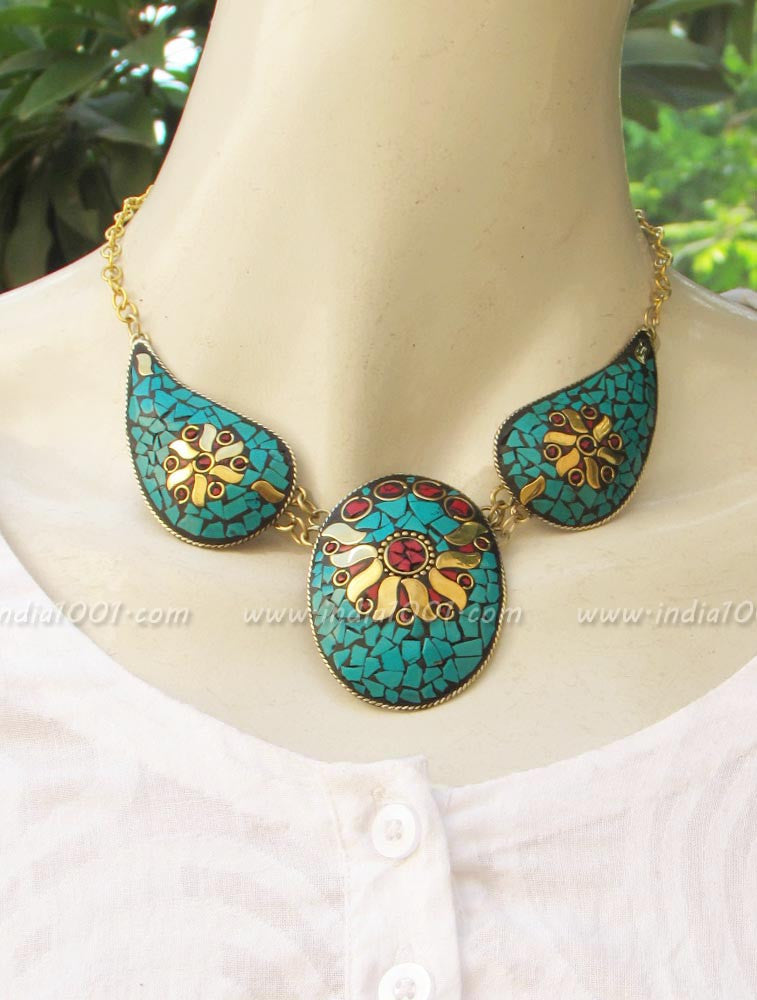 Statement Necklace with Mosaic patterns
