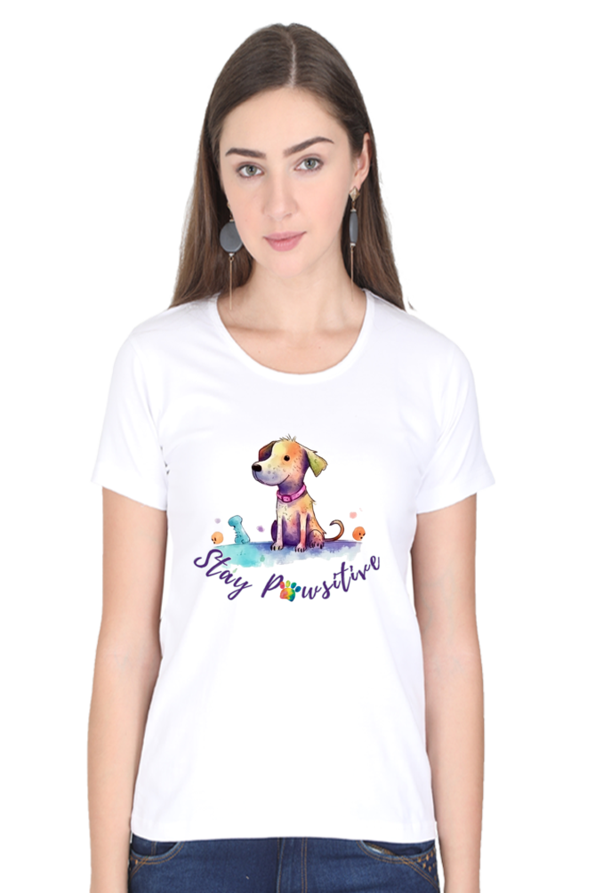 Stay Paw-sitive - Womens T-Shirt