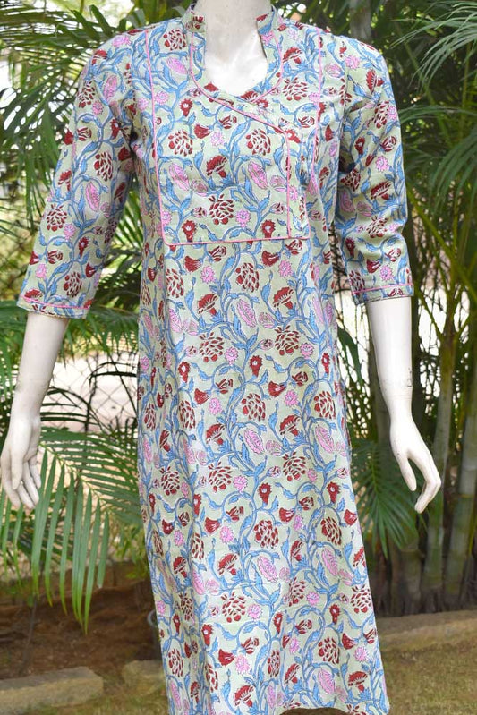 Hand Block Printed Cotton Kurta - size 38
