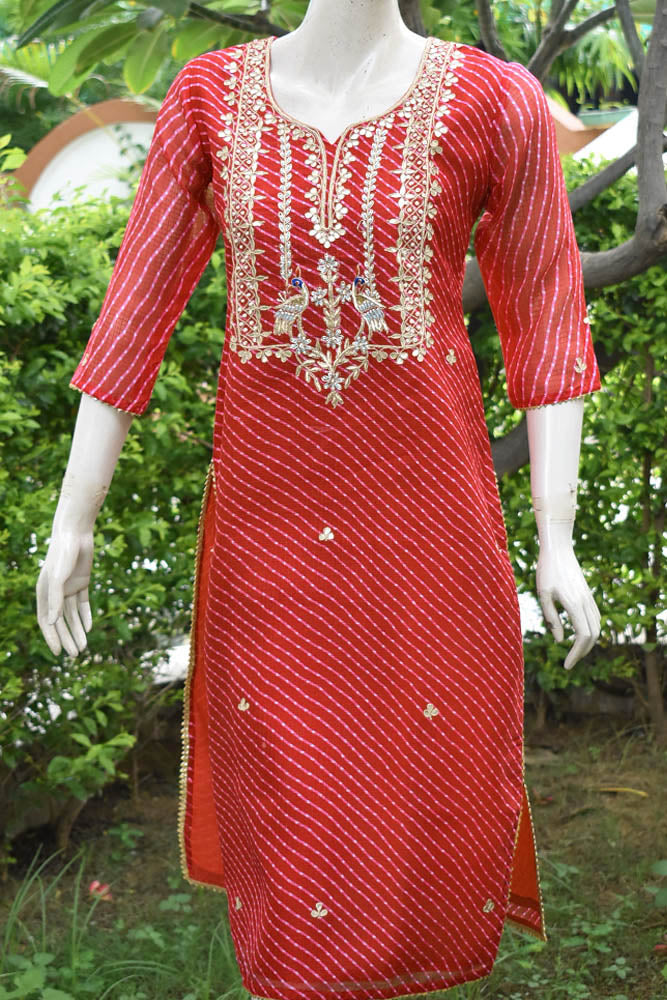 Beautiful kota si-co kurta with Hand Embroidery - 38