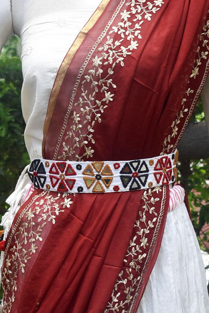 Handcrafted Mirror Work Kutchi Embroidery Dori Belt / Kamarbandh