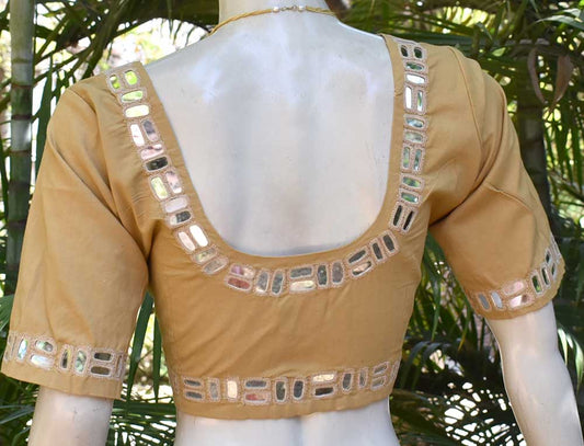 Cotton Blouse with hand done mirror work - Size 42 ( can be altered)