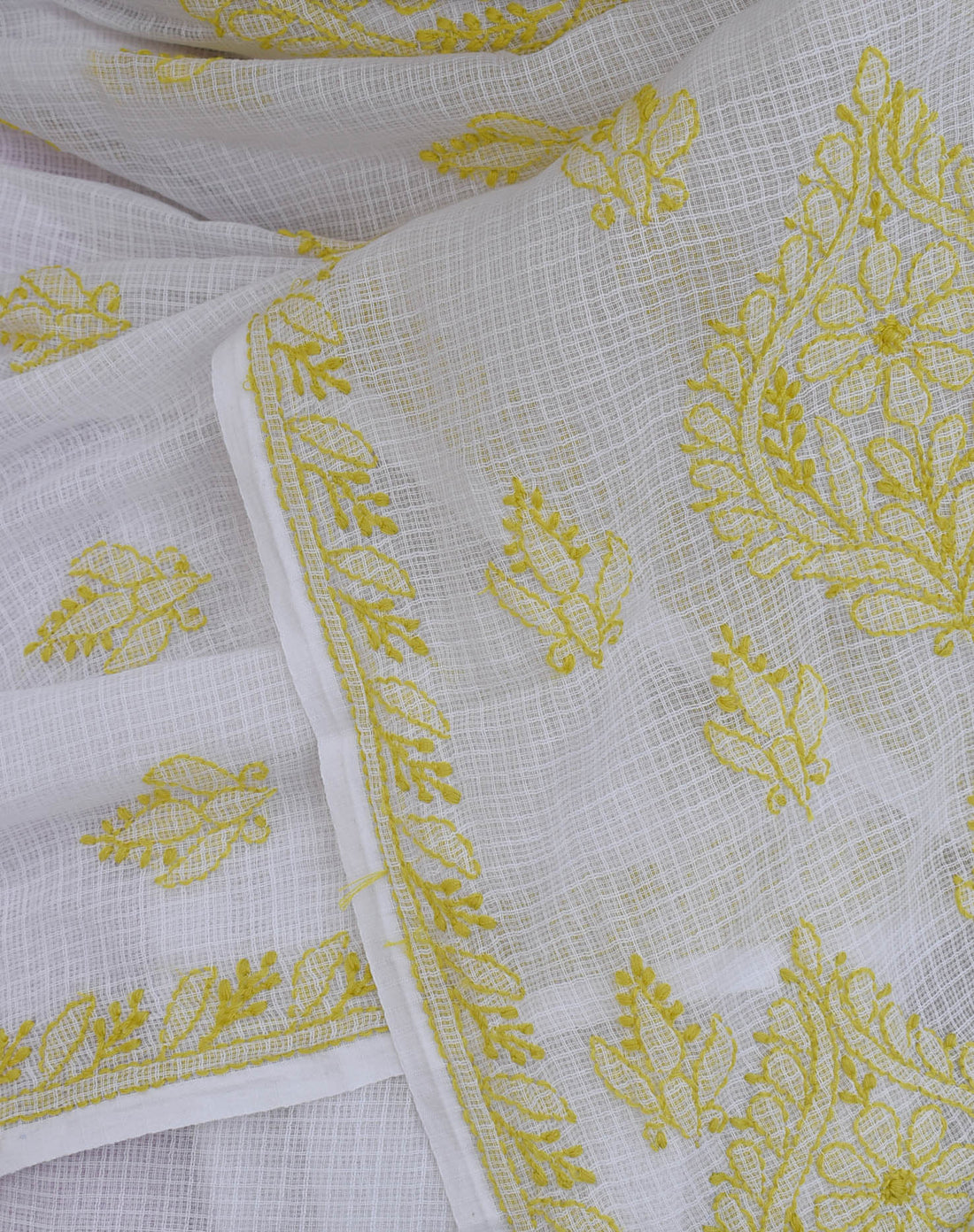 Lucknowi Chikankari Hand Embroidered Kota Doria Cotton 2pc Unstitched Dress Material Kurta Set 25