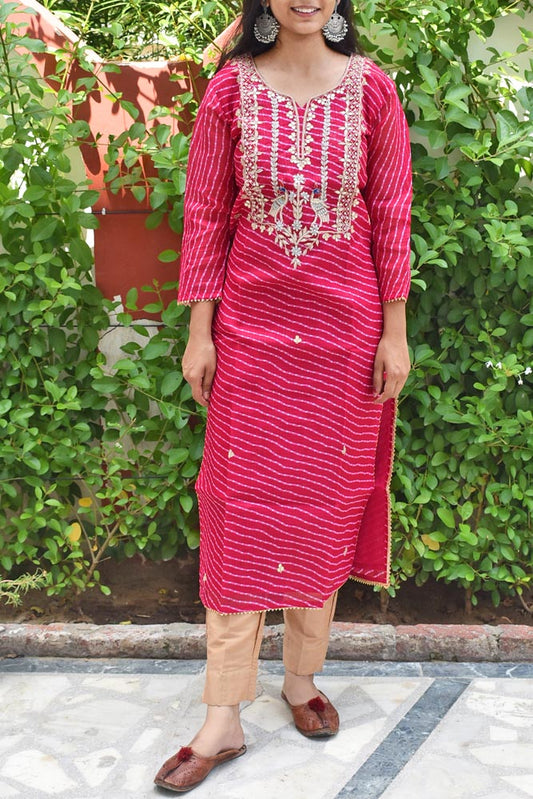 Beautiful kota si-co kurta with Hand Embroidery - 40