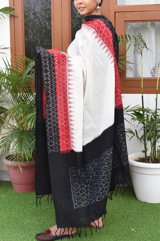 Woven Ikkat Cotton Dupatta