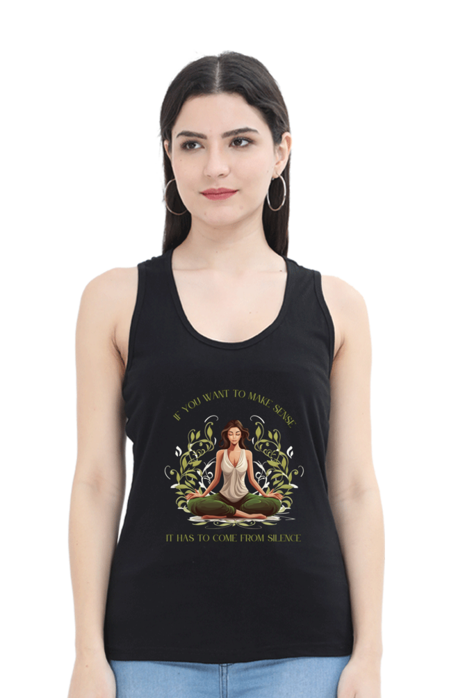 Make sense from silence,  yoga and work out Women’s Tank Top