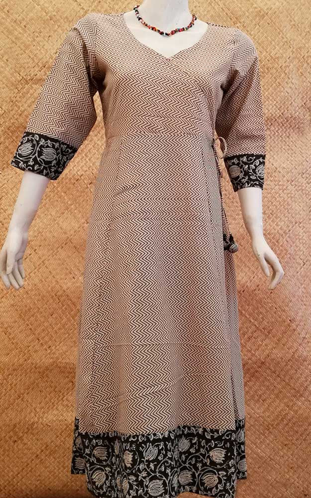 Elegant Long Cotton kurta/ dress with side Tie up