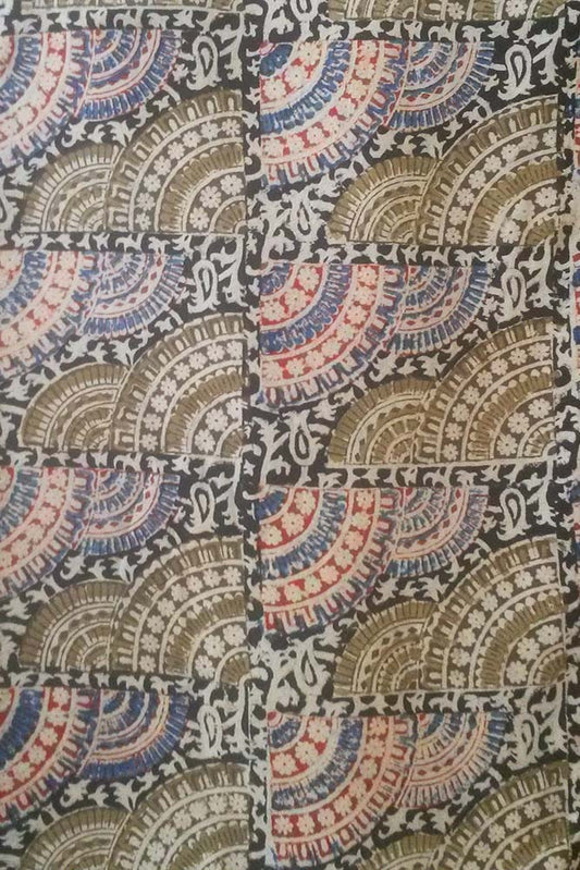 Handloom Cotton fabric with Kalamkari print
