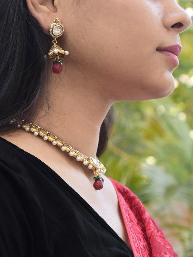Designer Kundan, Pearl and Polki Set