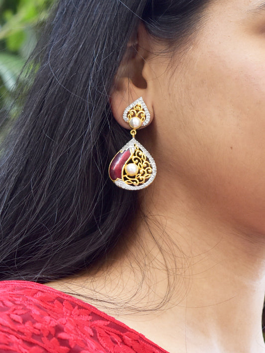 Designer AD & Meenakari Earring