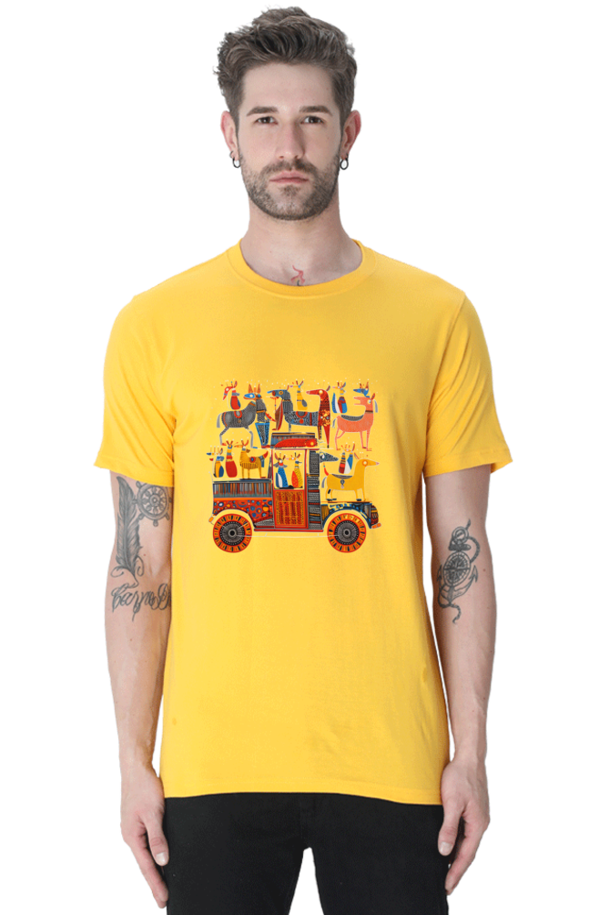 Tribal Gond Art : Doggy cart,  Classic Unisex T-shirt
