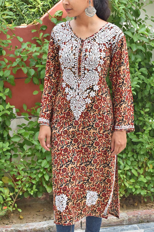 Rayon Kurta with Hand Embroidery