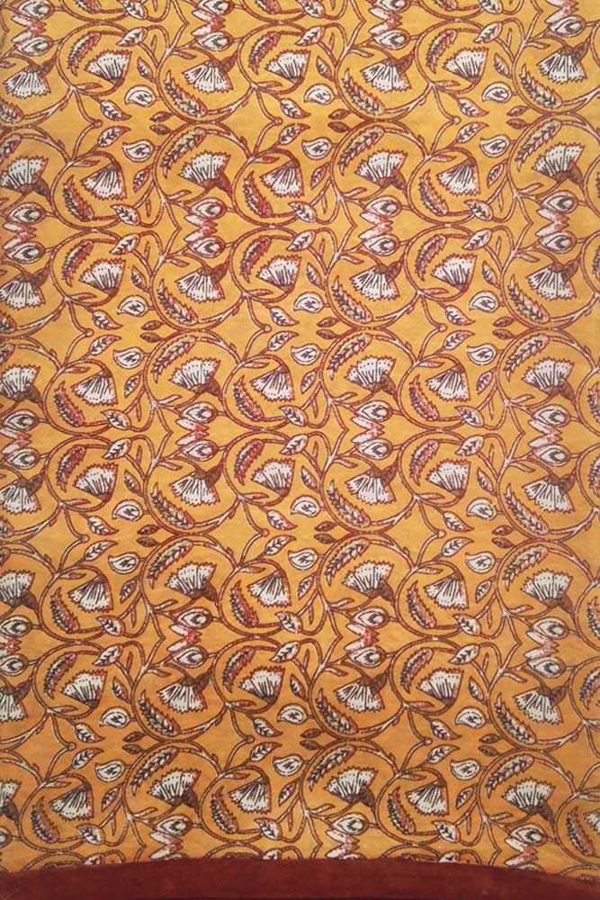 Fine silk fabric with screen print patterns