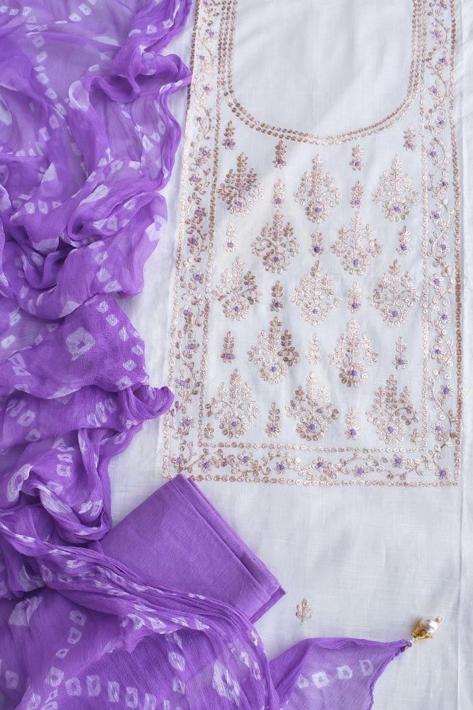 Buy Aadinav Creation Women's Silk Fabric Unstitched Kurta Material with Pittan  Work (VPN00786, Free Size) at Amazon.in